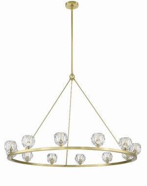 Araceli 48'' 12 Light LED Chandelier, Soft Brass Clear Crystal