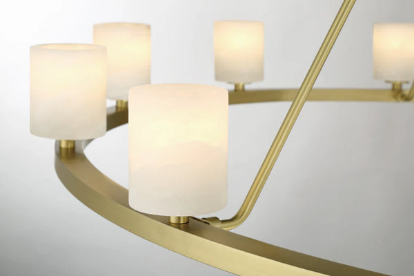 Araceli 22.75'' 6 Light LED Chandelier, Soft Brass Stone