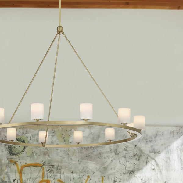 Araceli 46.75'' 12 Light LED Chandelier, Soft Brass Stone