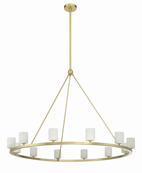 Araceli 46.75'' 12 Light LED Chandelier, Soft Brass Stone