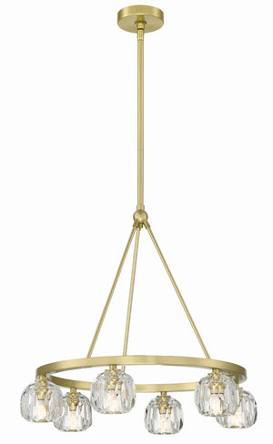 Araceli 24'' 6 Light LED Chandelier, Soft Brass Clear Crystal
