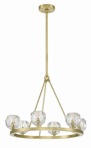 Araceli 24'' 6 Light LED Chandelier, Soft Brass Clear Crystal