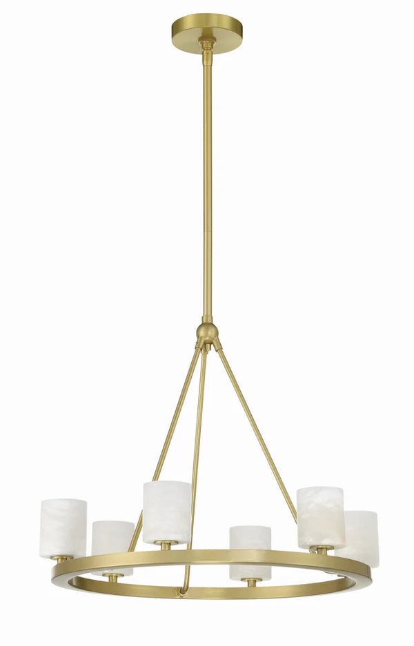 Araceli 22.75'' 6 Light LED Chandelier, Soft Brass Stone