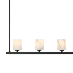 Araceli 56'' 7 Light LED Chandelier, Matte Black Stone