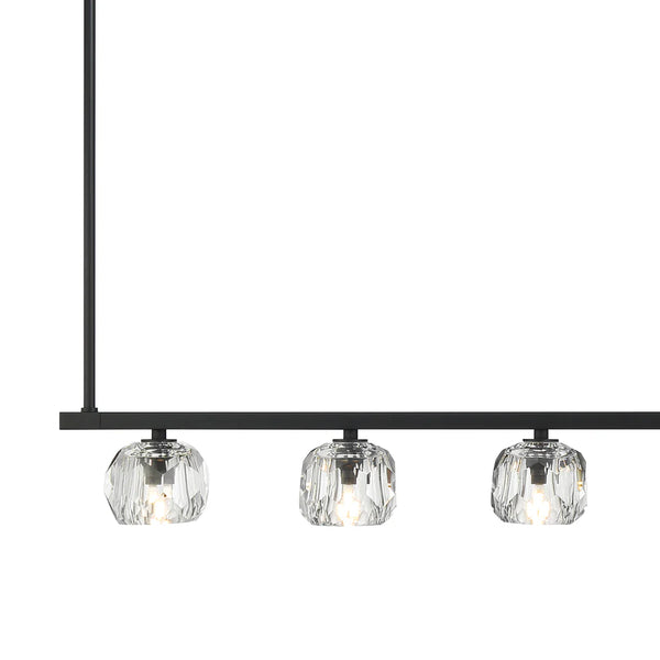 Araceli 24'' 6 Light LED Chandelier, Matte Black Clear Crystal
