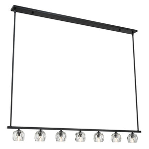 Araceli 56'' 7 Light LED Chandelier, Matte Black Clear Crystal