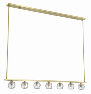 Araceli 56'' 7 Light LED Chandelier, Soft Brass Clear Crystal