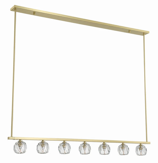 Araceli 56'' 7 Light LED Chandelier, Soft Brass Clear Crystal