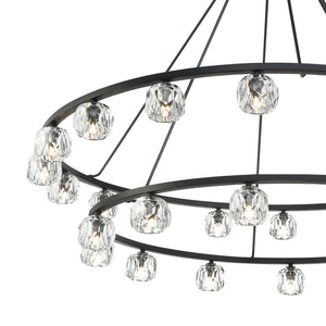 Araceli 60'' 30 Light LED Chandelier, Matte Black Clear Crystal