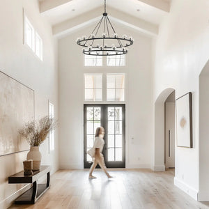 Araceli 60'' 30 Light LED Chandelier, Matte Black Clear Crystal