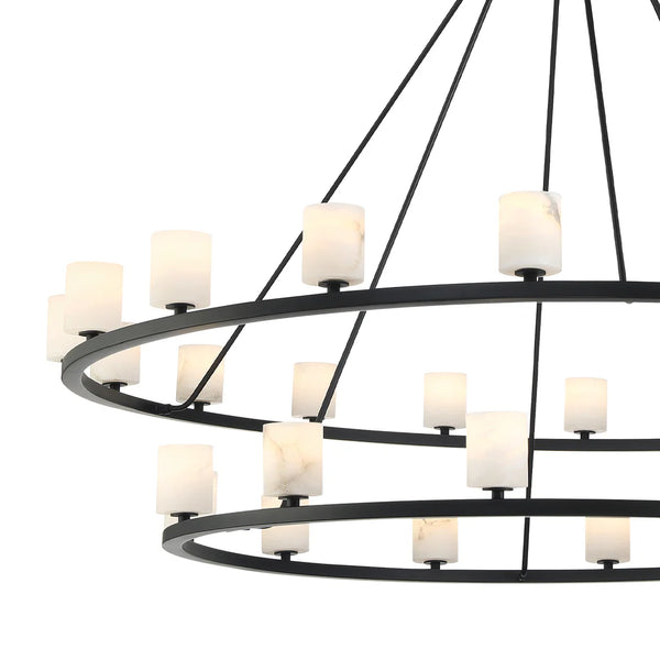 Araceli 58.75'' 30 Light LED Chandelier, Matte Black Stone