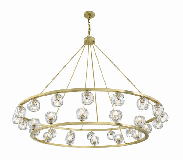 Araceli 60'' 30 Light LED Chandelier, Soft Brass Clear Crystal