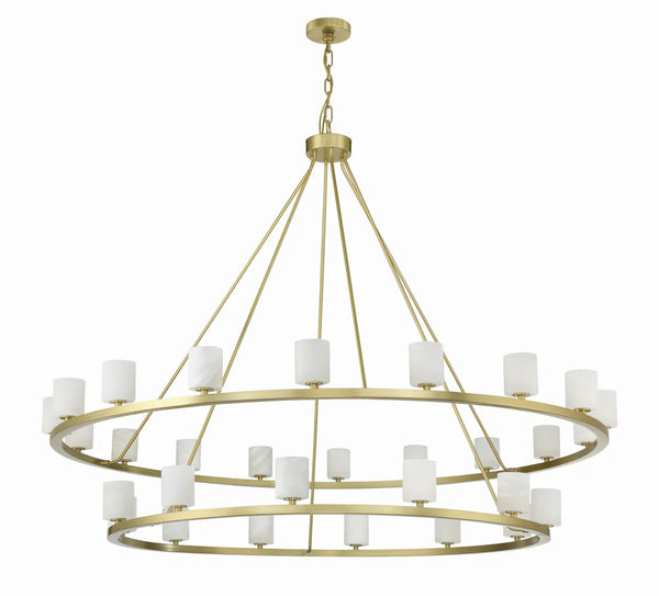 Araceli 58.75'' 30 Light LED Chandelier, Soft Brass Stone