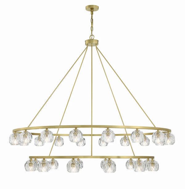 Araceli 60'' 30 Light LED Chandelier, Soft Brass Clear Crystal