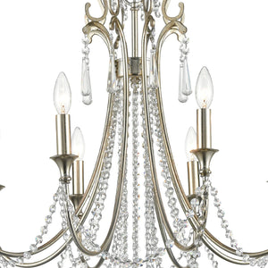 Arcina 26'' Eight Light Chandelier, Antique Silver