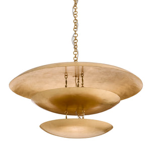 Oliver 31" Eight Light Chandelier, Gold Leaf