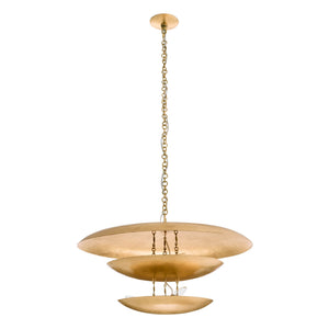 Oliver 31" Eight Light Chandelier, Gold Leaf