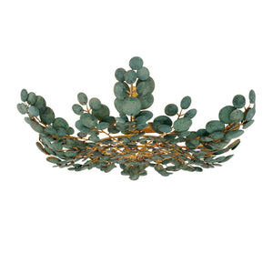 Zairen 38" Three Light Flush Mount, Eucalyptus Stain