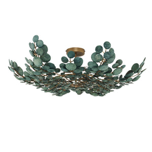 Zairen 38" Three Light Flush Mount, Eucalyptus Stain