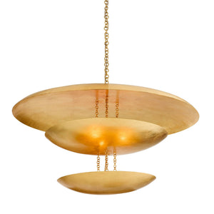 Oliver 42" Eight Light Chandelier, Gold Leaf