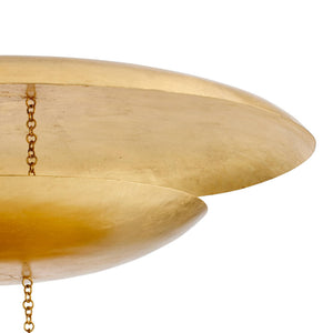 Oliver 42" Eight Light Chandelier, Gold Leaf
