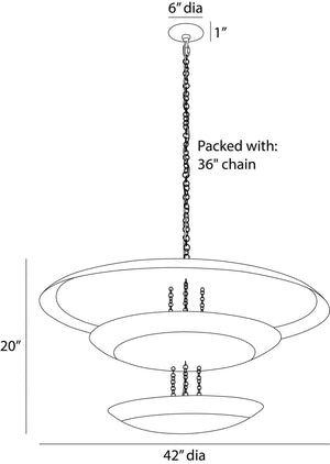 Oliver 42" Eight Light Chandelier, Gold Leaf