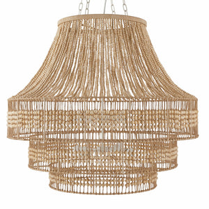 Rovell 46" Eight Light Chandelier, Natural