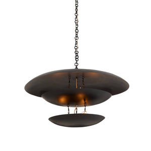 Oliver 31" Six Light Chandelier, Blackened Iron