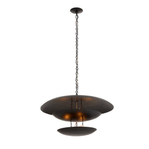 Oliver 31" Six Light Chandelier, Blackened Iron