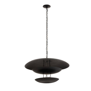 Oliver 31" Six Light Chandelier, Blackened Iron