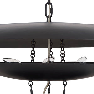 Oliver 31" Six Light Chandelier, Blackened Iron