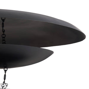 Oliver 31" Six Light Chandelier, Blackened Iron