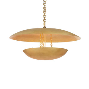 Oliver 25" Three Light Chandelier, Gold Leaf