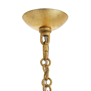 Oliver 25" Three Light Chandelier, Gold Leaf