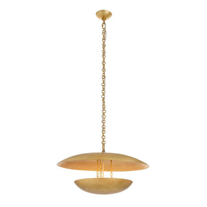 Oliver 25" Three Light Chandelier, Gold Leaf