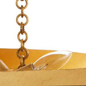 Oliver 25" Three Light Chandelier, Gold Leaf