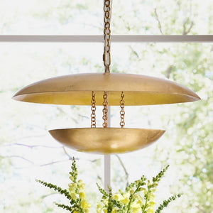 Oliver 25" Three Light Chandelier, Gold Leaf