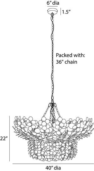 Zairen 40" Chandelier, Eucalyptus Stain