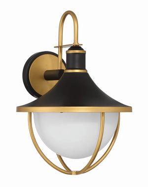 Atley 18.75'' One Light Outdoor Wall Sconce, Matte Black / Textured Gold