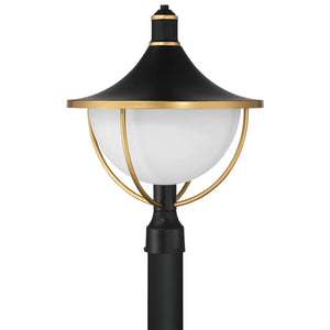 Atley 18.5'' One Light Outdoor Post Mount, Matte Black / Textured Gold