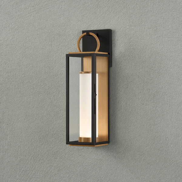 Corion 5" One Light Wall Sconce, Patina Brass / Textured Black