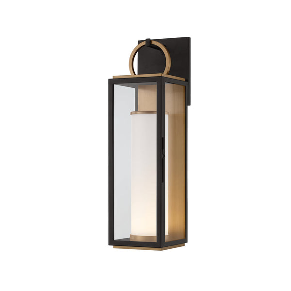 Corion 6" One Light Wall Sconce, Patina Brass / Textured Black