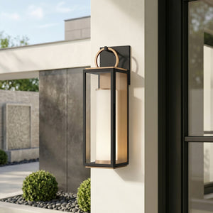 Corion 6" One Light Wall Sconce, Patina Brass / Textured Black