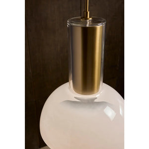 Ombra 16" One Light Large Pendant, Lacquered Brass
