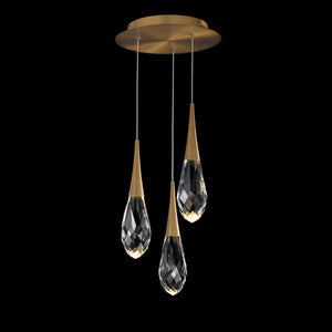 Hibiscus 12'' LED Pendant, Aged Brass