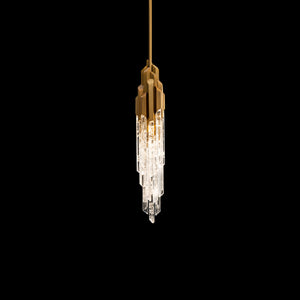 Organza 4" Pendant, Aged Brass