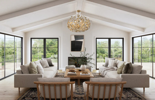 Laurel 27'' Six Light Chandelier, Antique Gold