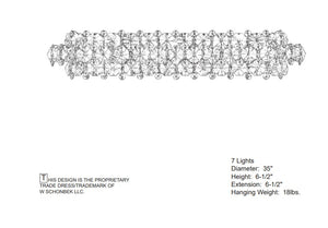 Baronet 6.5'' Seven Light Bath Vanity, Stainless Steel with Clear Optic Crystal