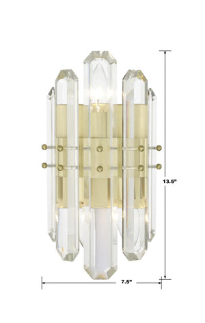 Boltera 7.5'' Two Light Wall Sconce, Aged Brass