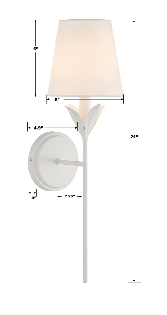 Laurel 6'' One Light Wall Sconce, Matte White